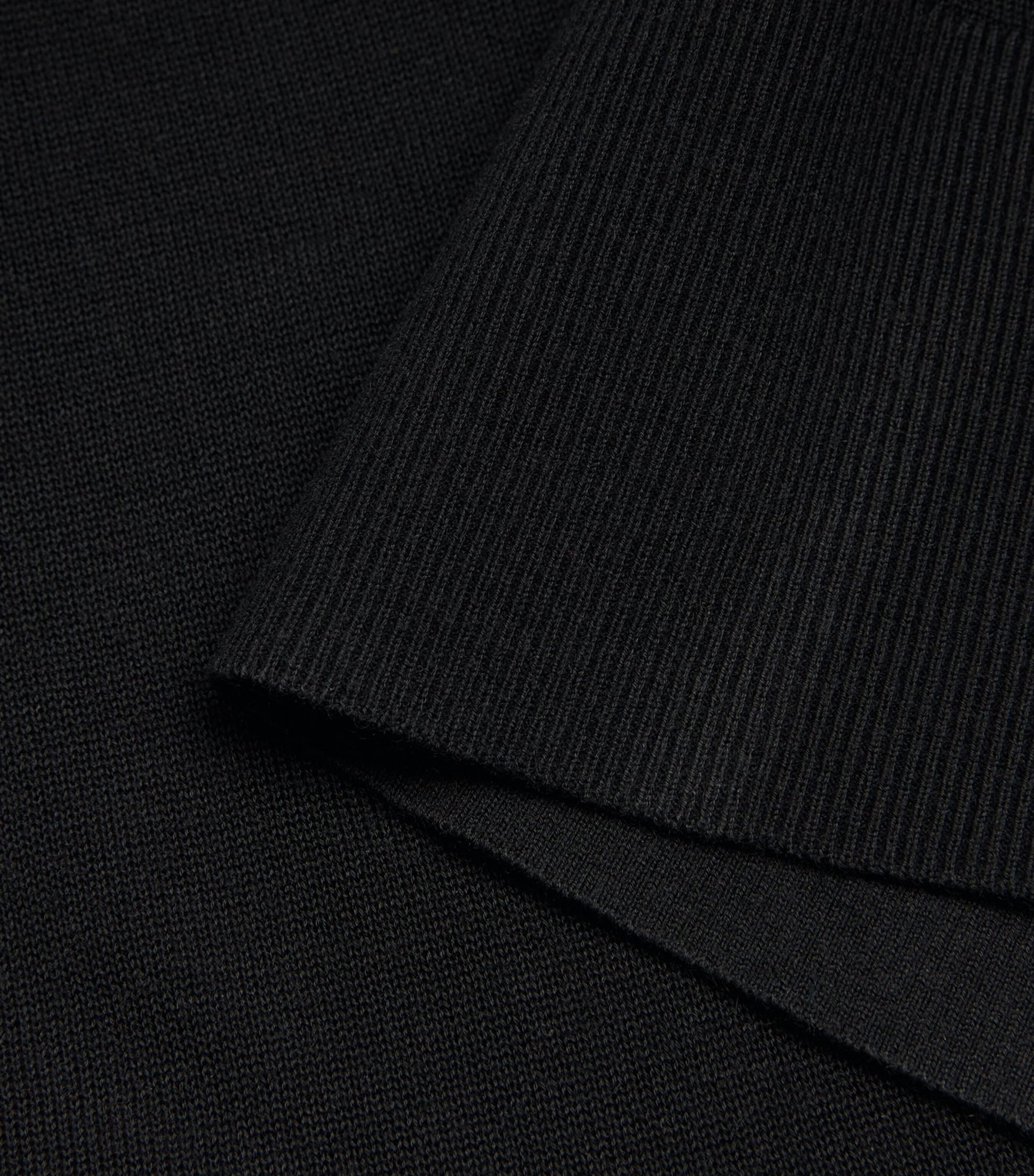 Toteme Black Semi-Sheer Split-Sleeve Rollneck Top