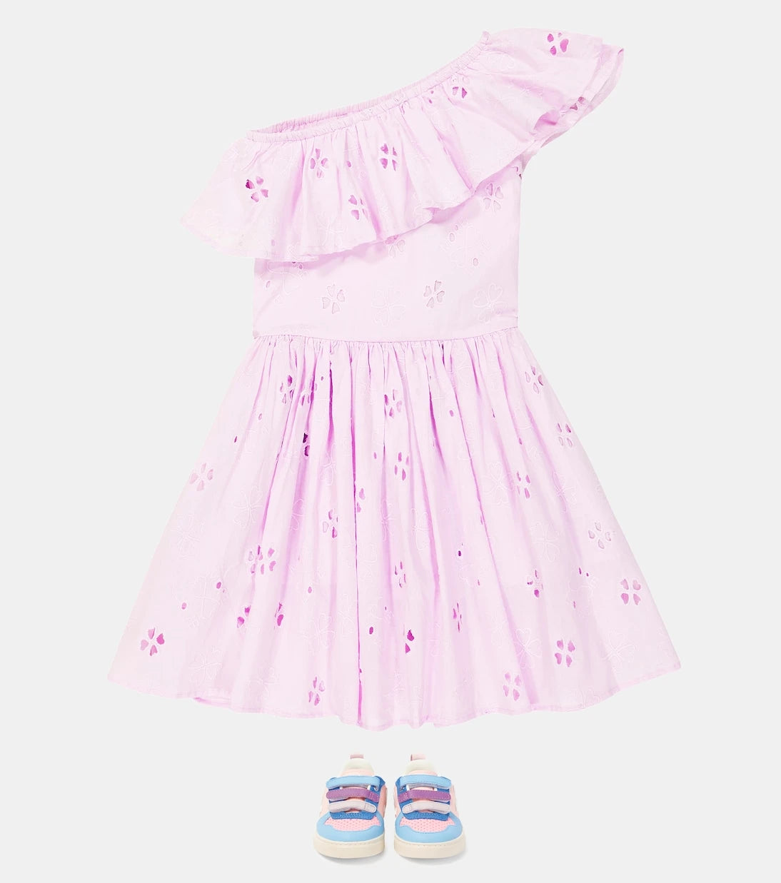 Molo - Cay broderie anglaise one-shoulder dress