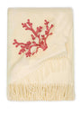 Virgin Wool Red Coral Throw (132cm × 159cm)
