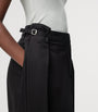 LOEWE Black Cotton-Silk Draped Barrel-Leg Trousers