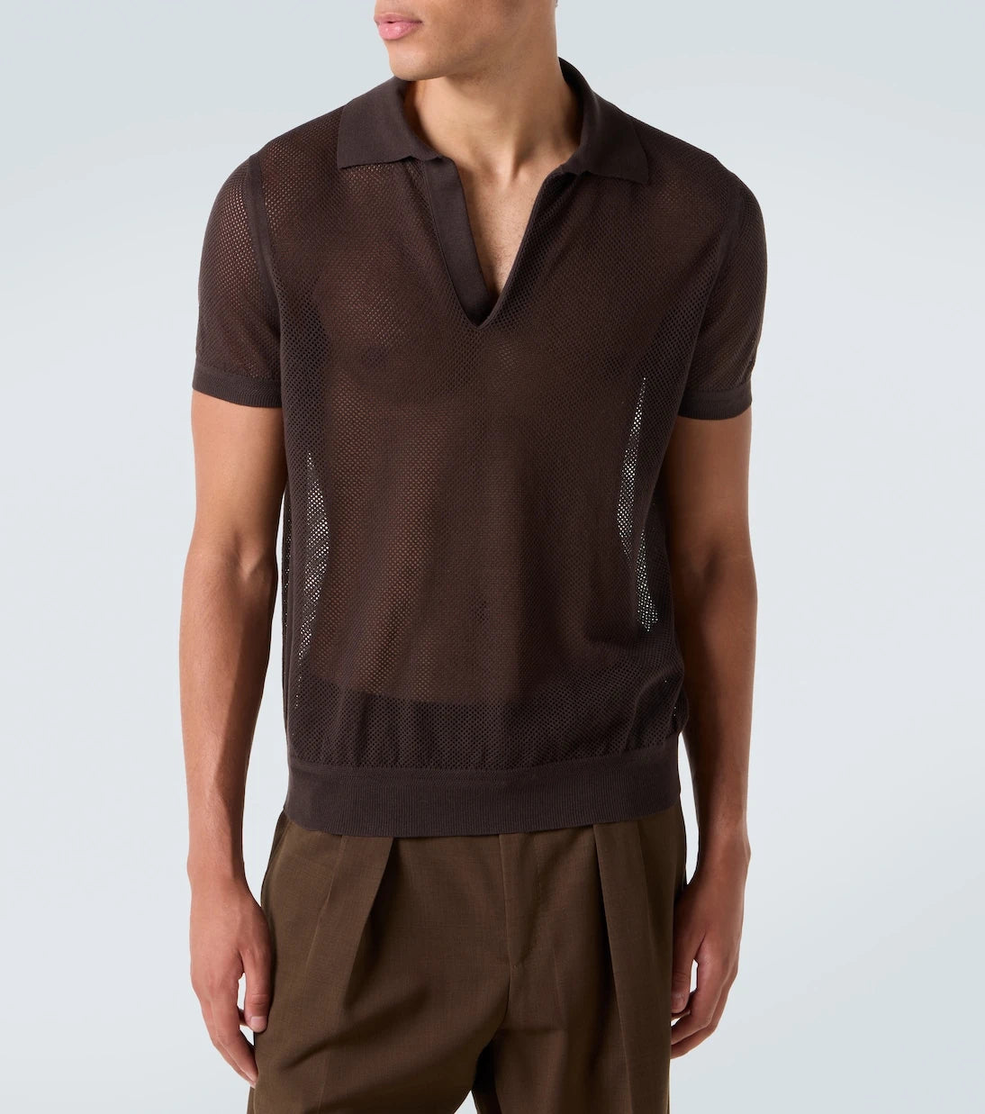 Tom Ford - Semi-sheer cotton and silk polo shirt