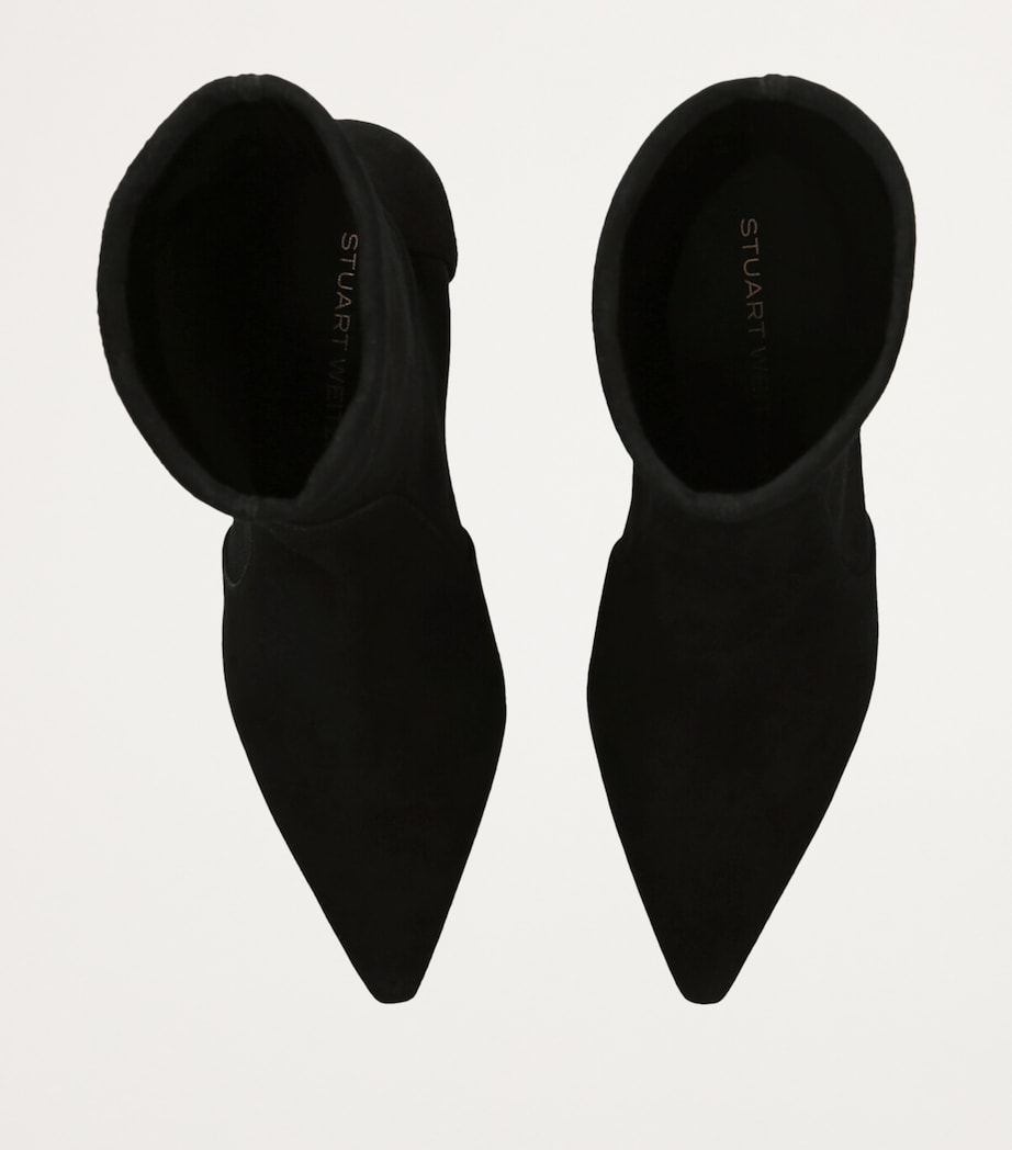 Stuart Weitzman Black Suede Naomi Ankle Boots 50
