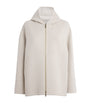 Max Mara White Virgin Wool Hooded Coat