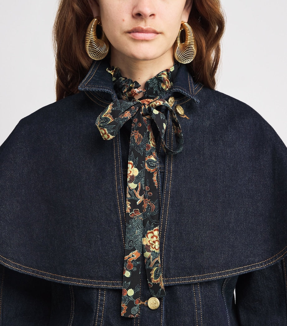 Silk Printed Catroux Blouse NUIT