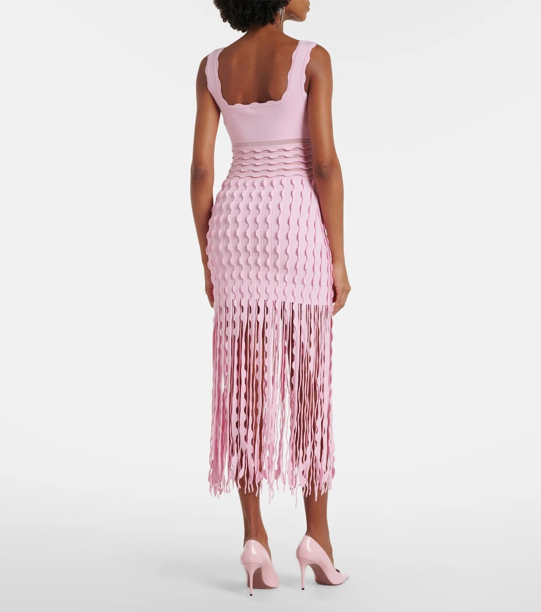 Simkhai - Brionne fringed knitted midi dress