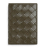 Green Leather Intrecciato Passport Holder