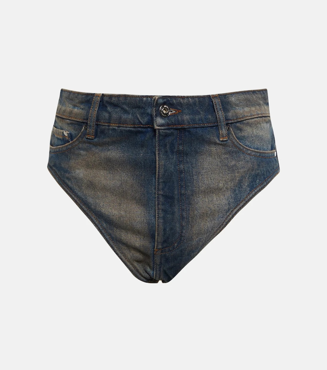 Y/Project - Janty high-rise denim shorts