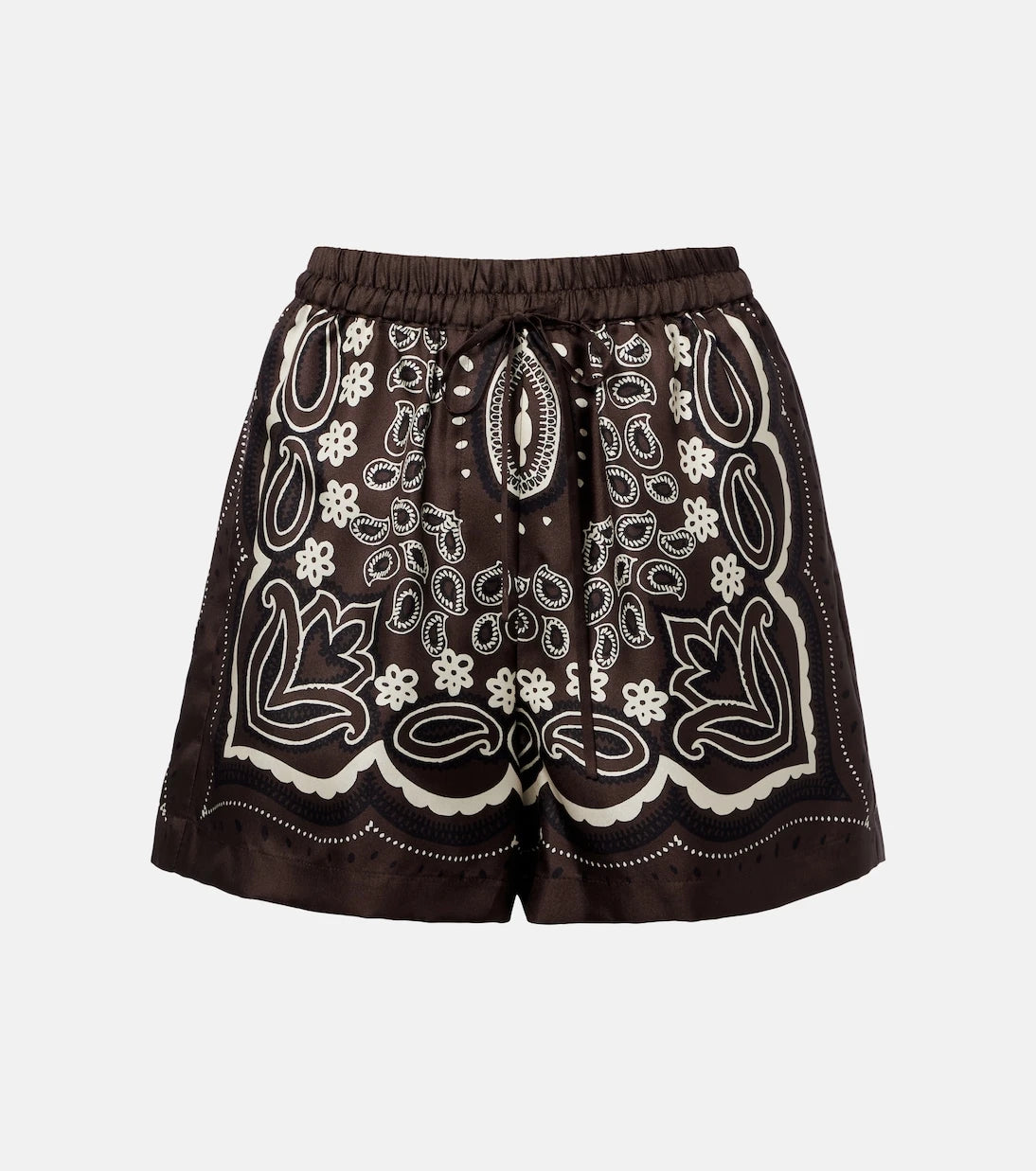 Nili Lotan - Frances printed silk twill shorts