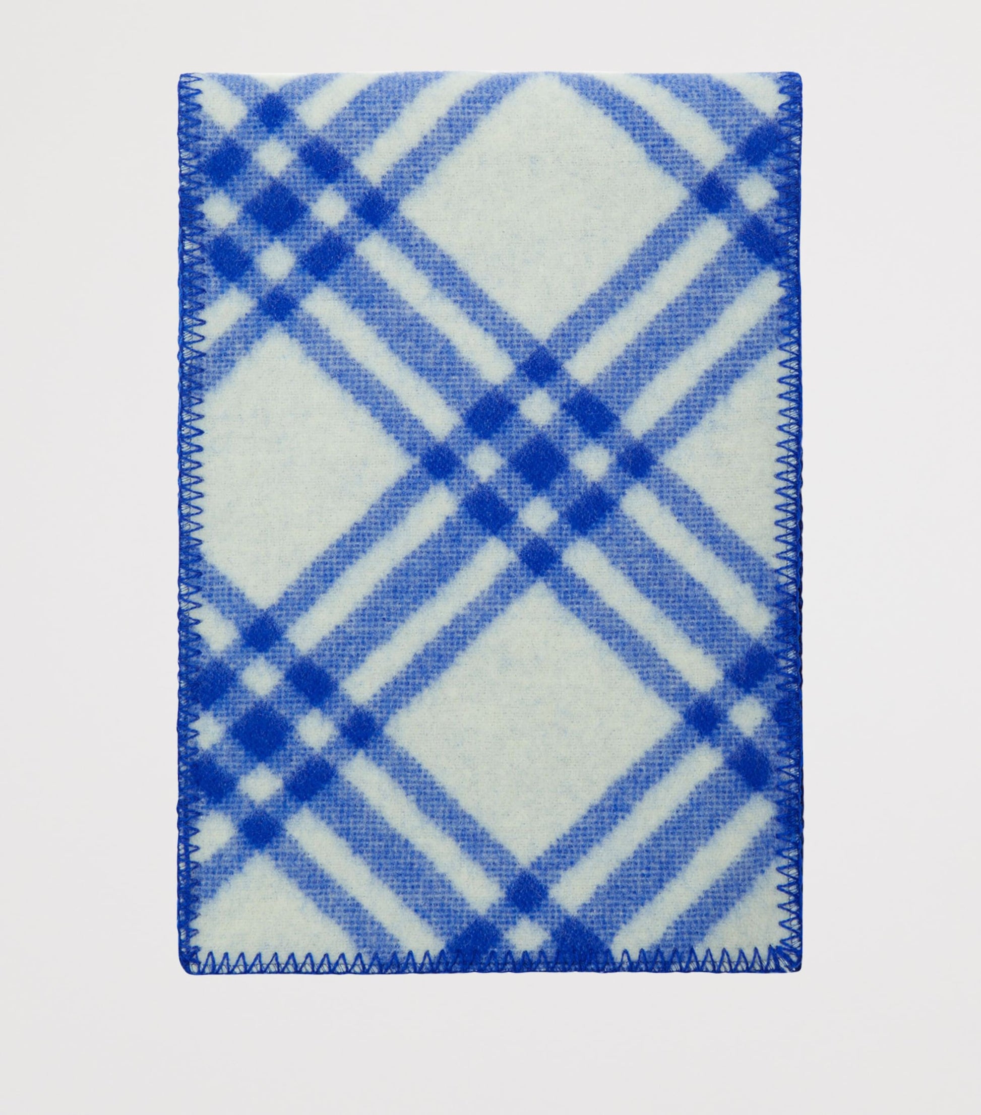 Blue Wool Check Scarf