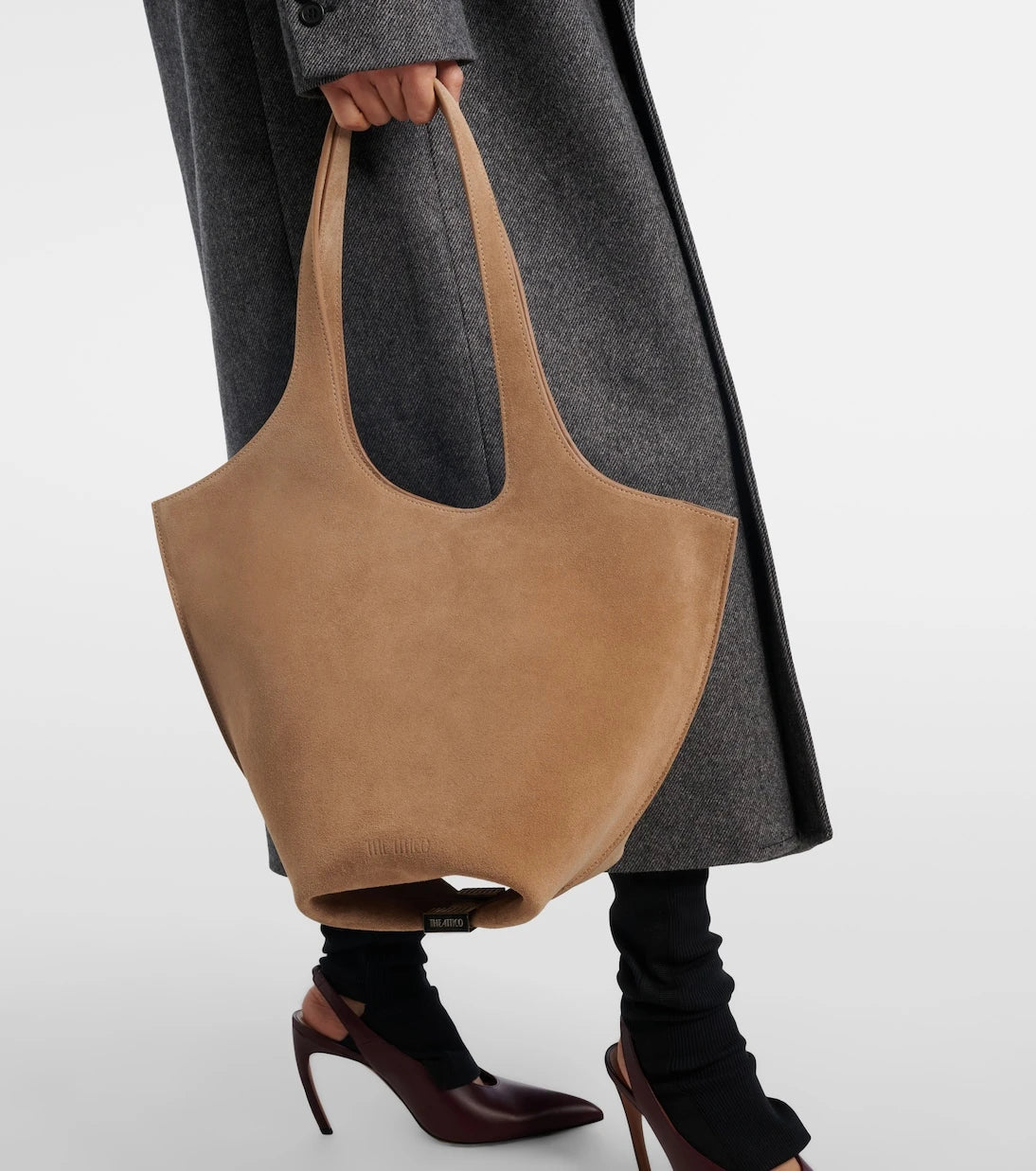 The Attico - La Scoop Medium suede shoulder bag