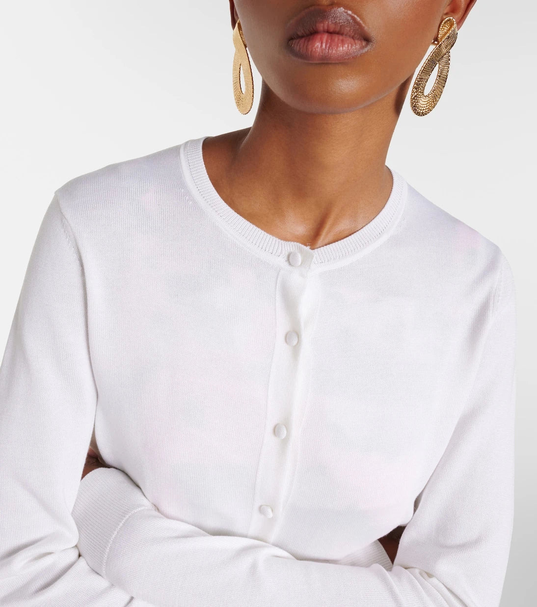 Carolina Herrera - Cropped silk and cotton cardigan