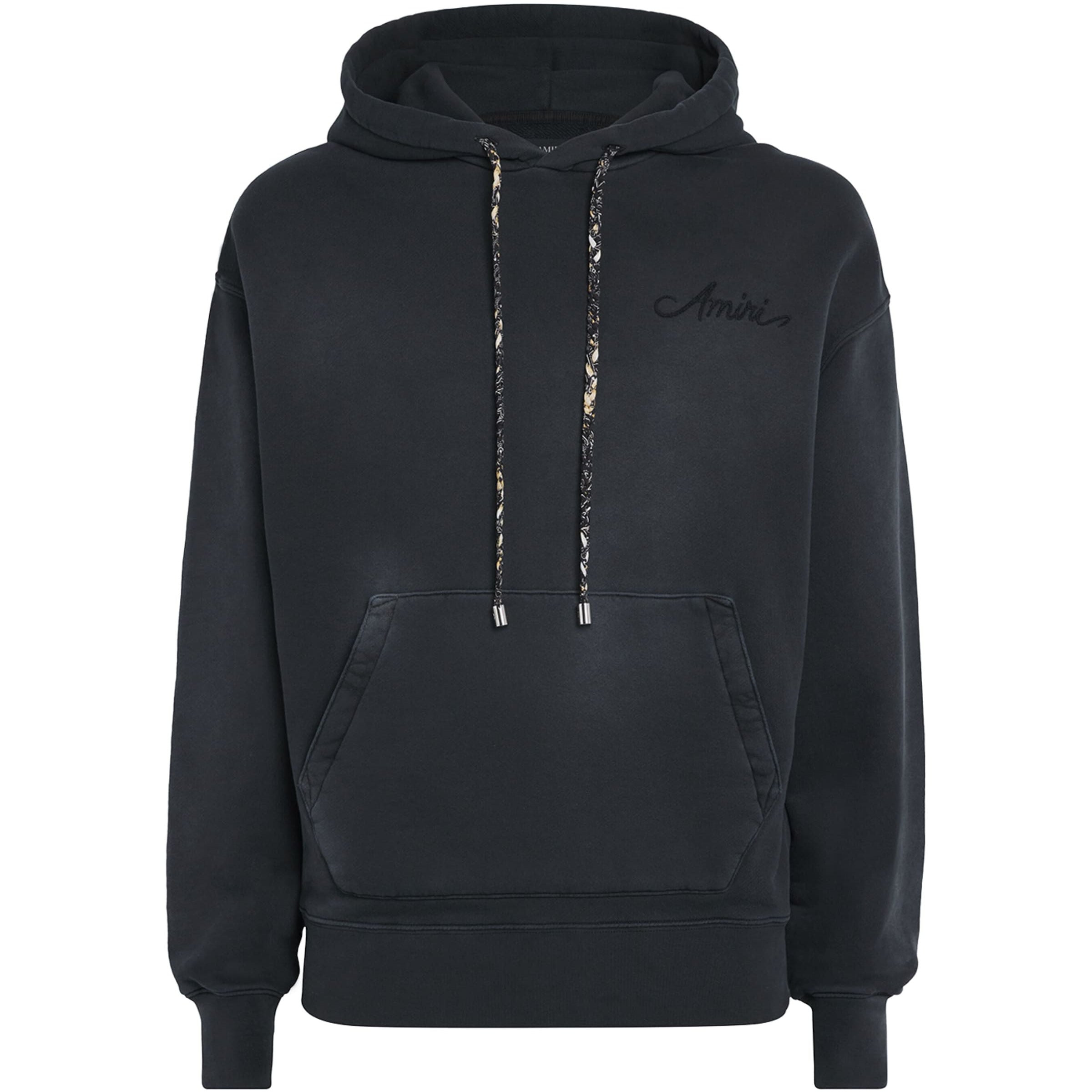AMIRI Black Cotton Bleach Bandana Hoodie