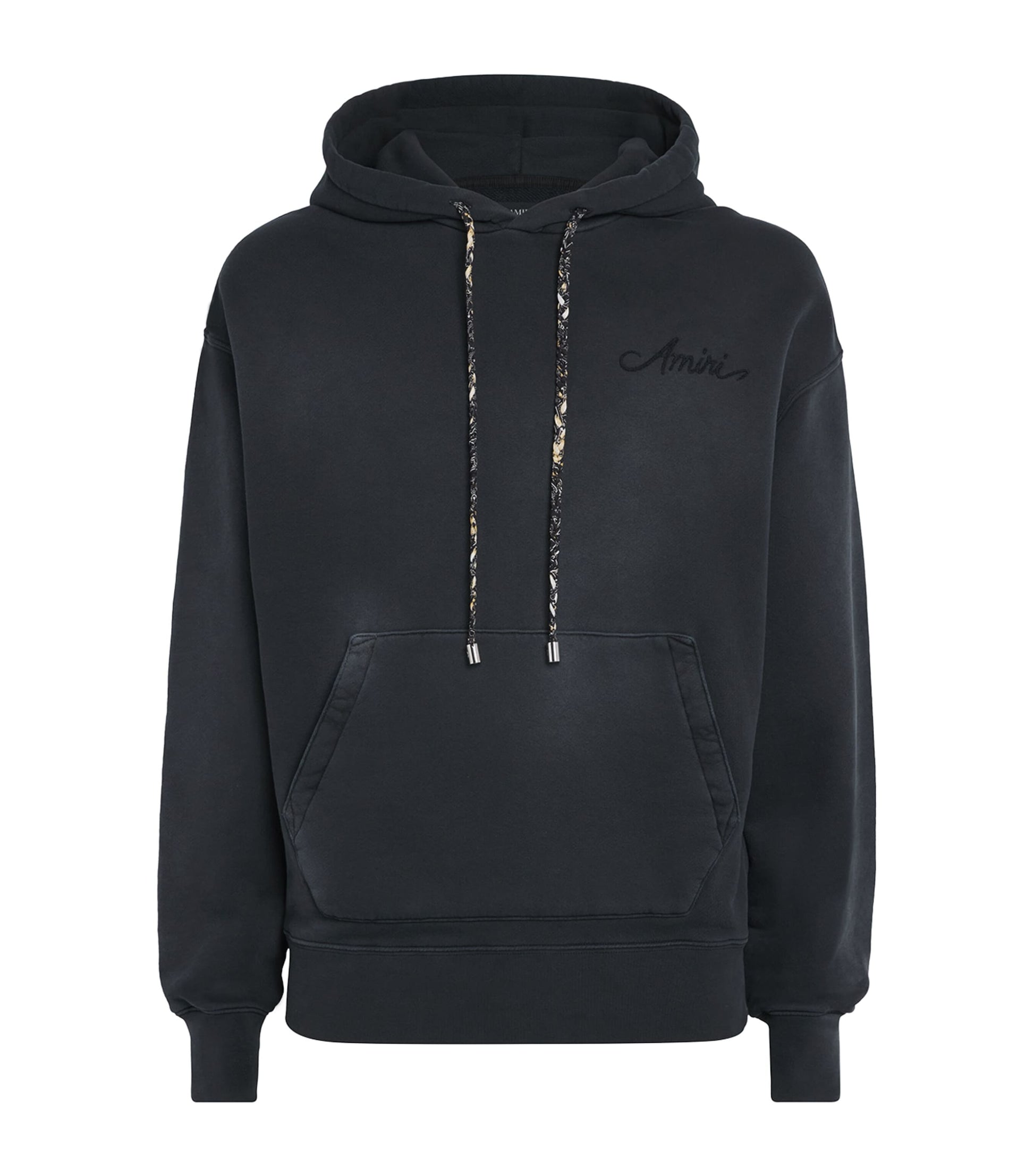 AMIRI Black Cotton Bleach Bandana Hoodie