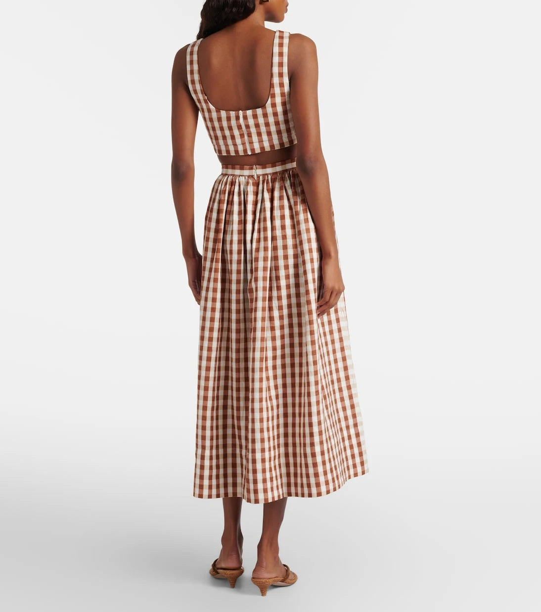 Faithfull - Ida gingham linen midi skirt