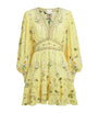 Yellow Silk Daisy Chain Mini Dress