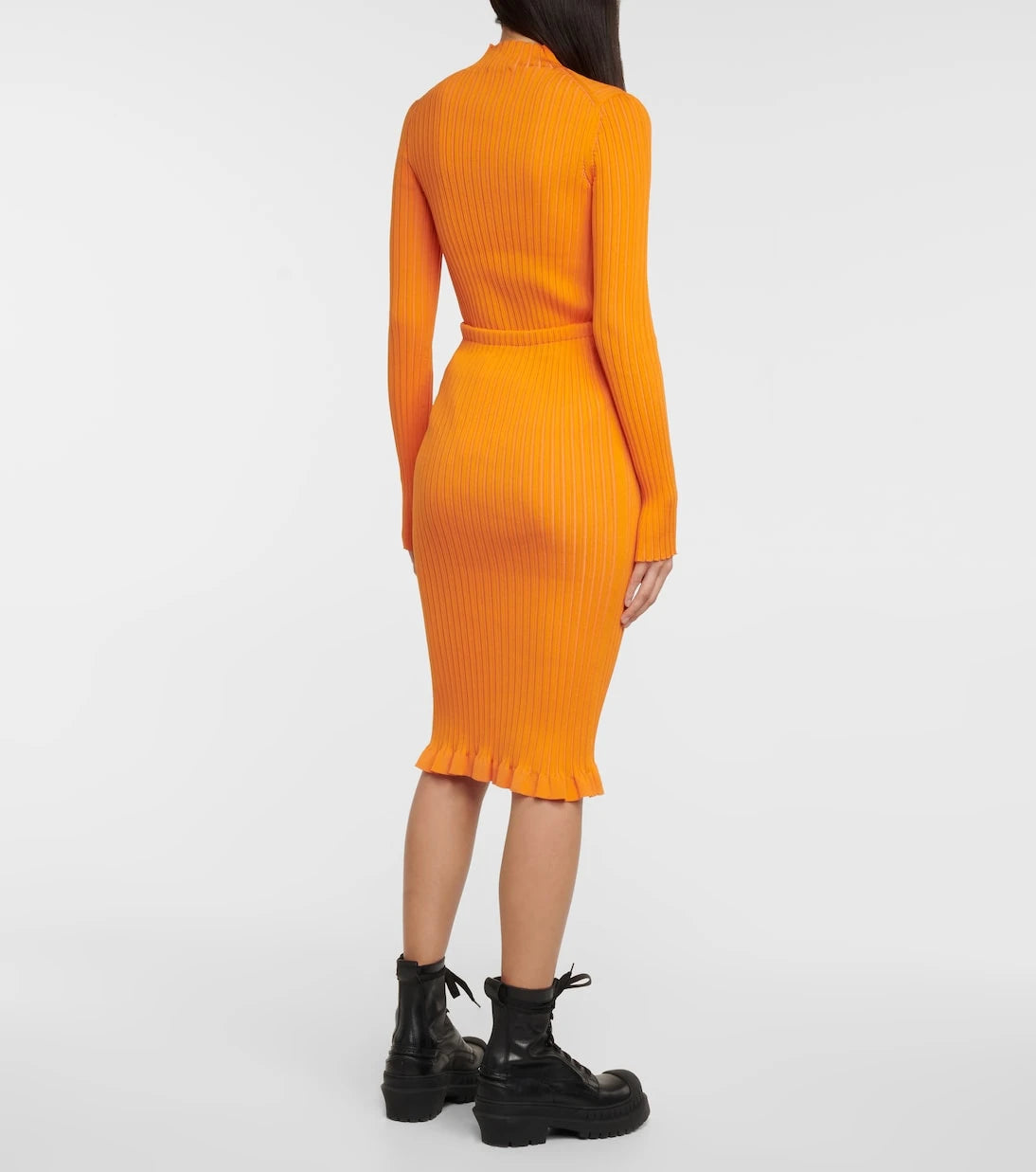 Acne Studios - تنورة متوسطة الطول من نسيج مضلع