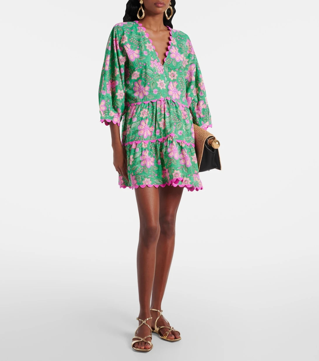 Juliet Dunn - Floral printed cotton minidress