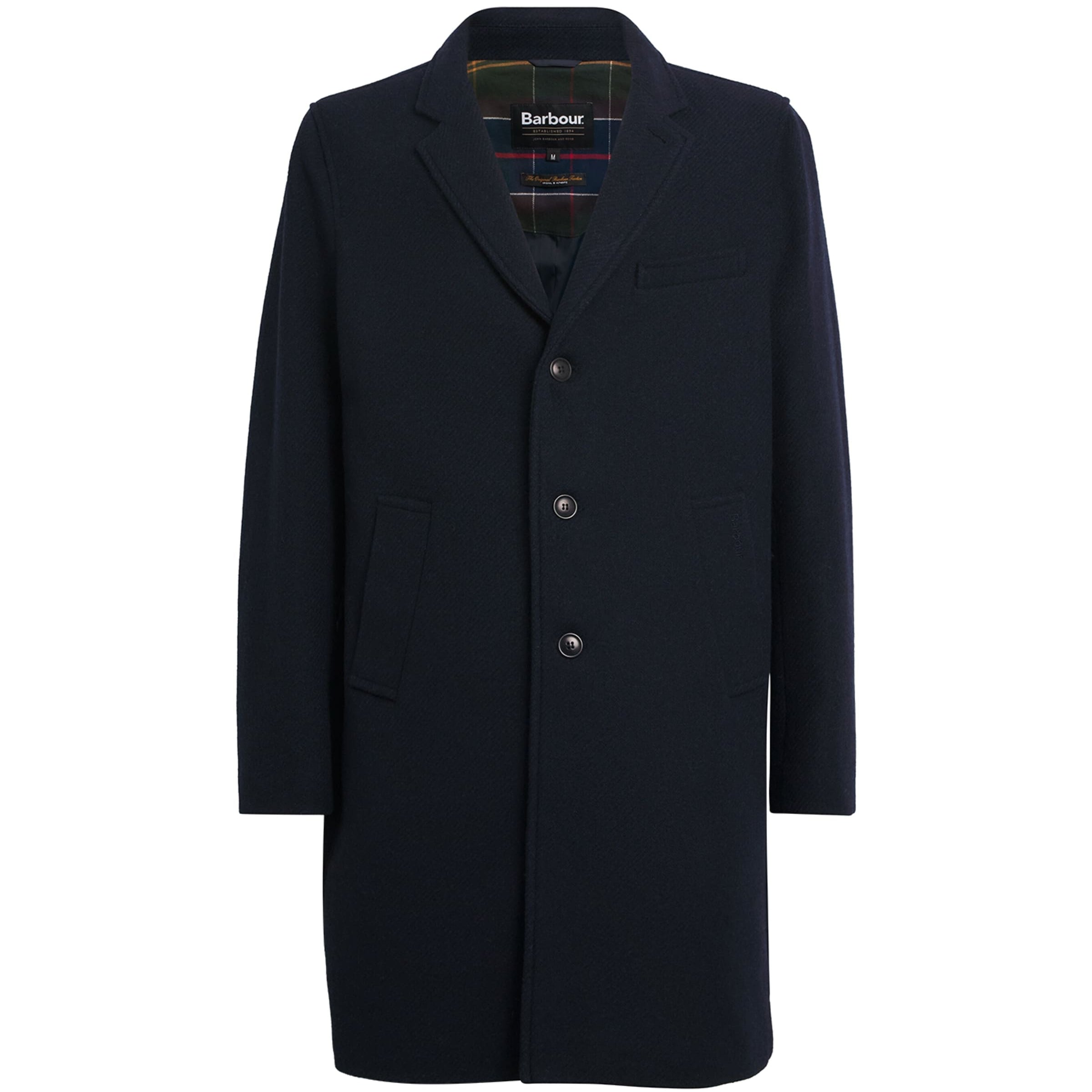 Barbour Navy Wool Kirkbridge Overcoat