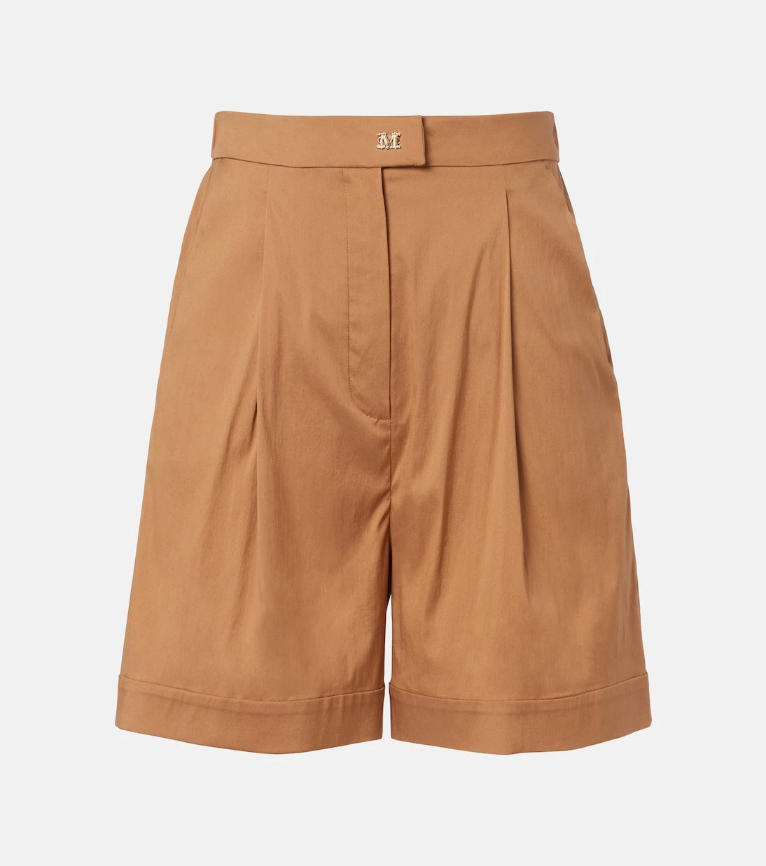 Max Mara - Medeola pleated cotton-blend Bermuda shorts