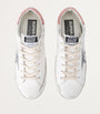 Pink Leather Croc-Embossed Super-Star Sneakers