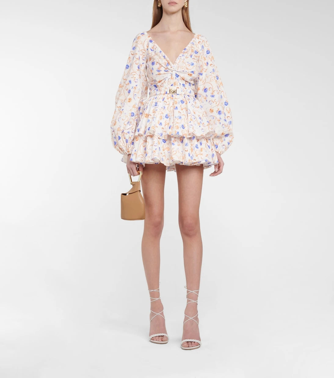 Caroline Constas - Reign floral cotton-blend miniskirt