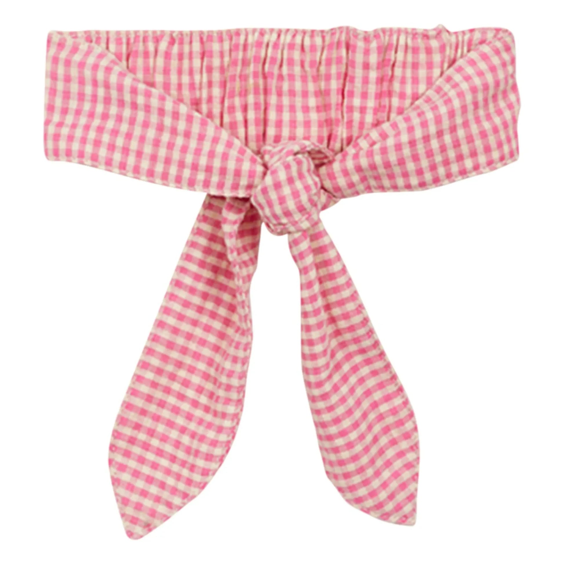 Arsène et Les Pipelettes - Seersucker Gingham Headband | Pink