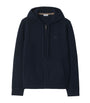 Navy Cashmere-Blend Zip-Up Slim Hoodie