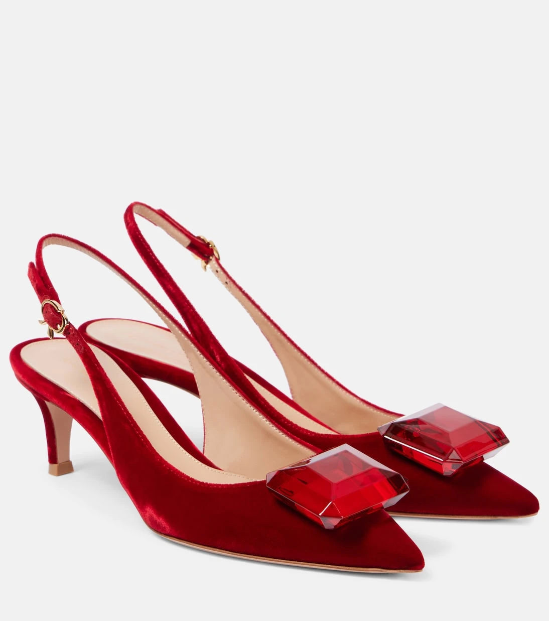 Gianvito Rossi - Jaipur 55 velvet slingback pumps