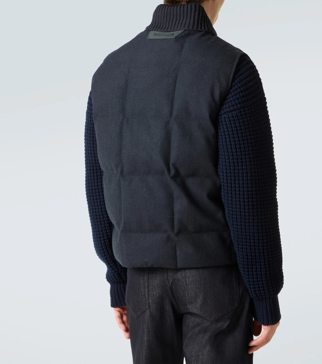 Berluti - Leather-trimmed quilted wool-blend vest