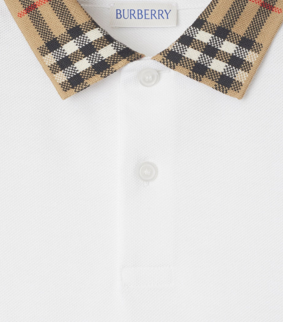 Burberry Kids Cotton Check Collar Polo Shirt (3-12 Years)