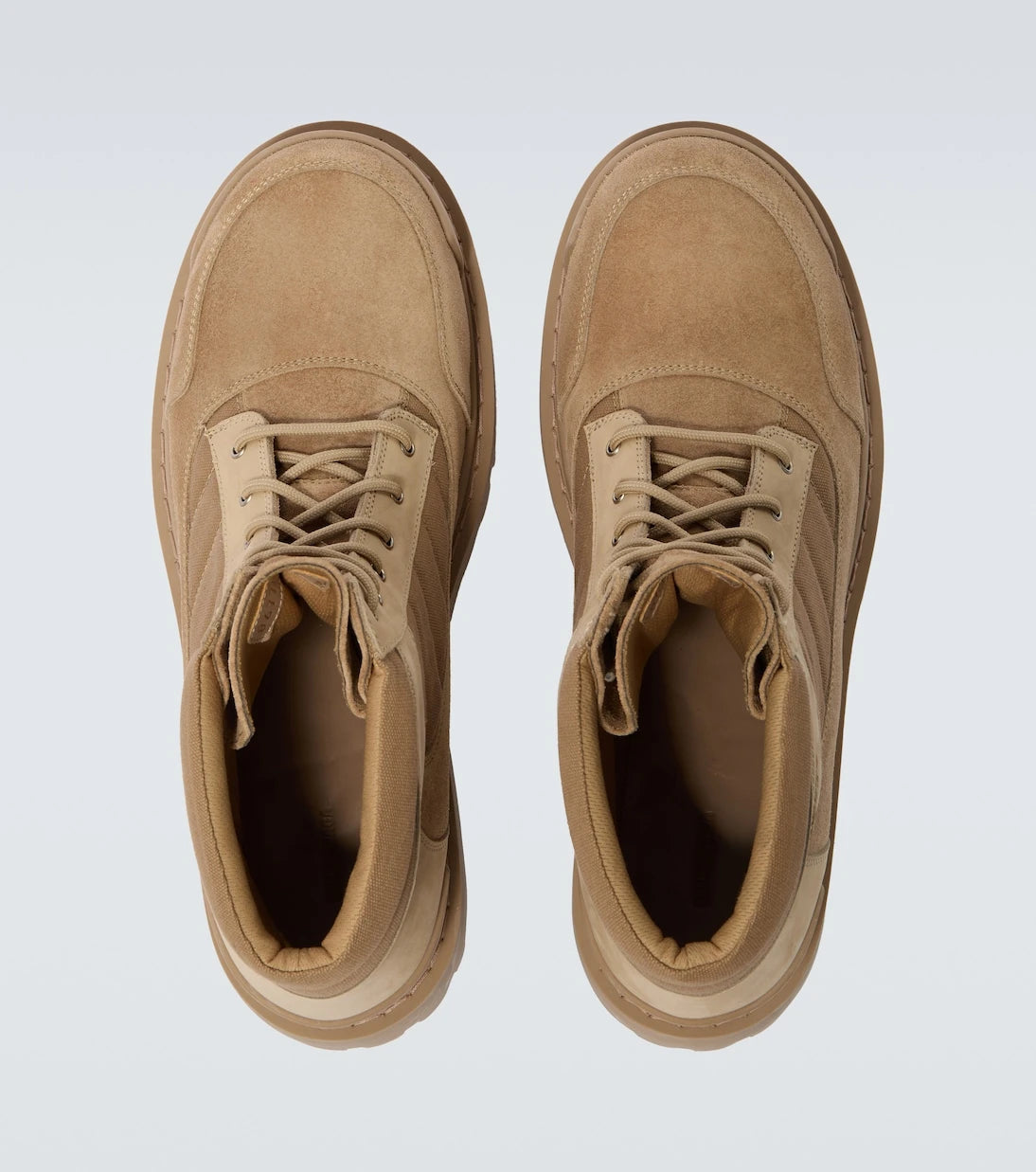 Balenciaga - Combat Strike suede-trimmed lace-up boots