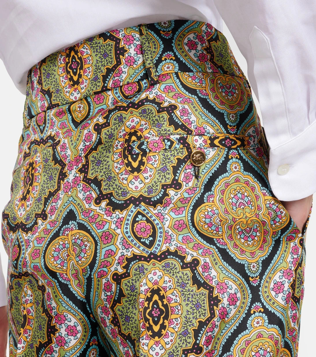 Etro - Printed silk wide-leg pants