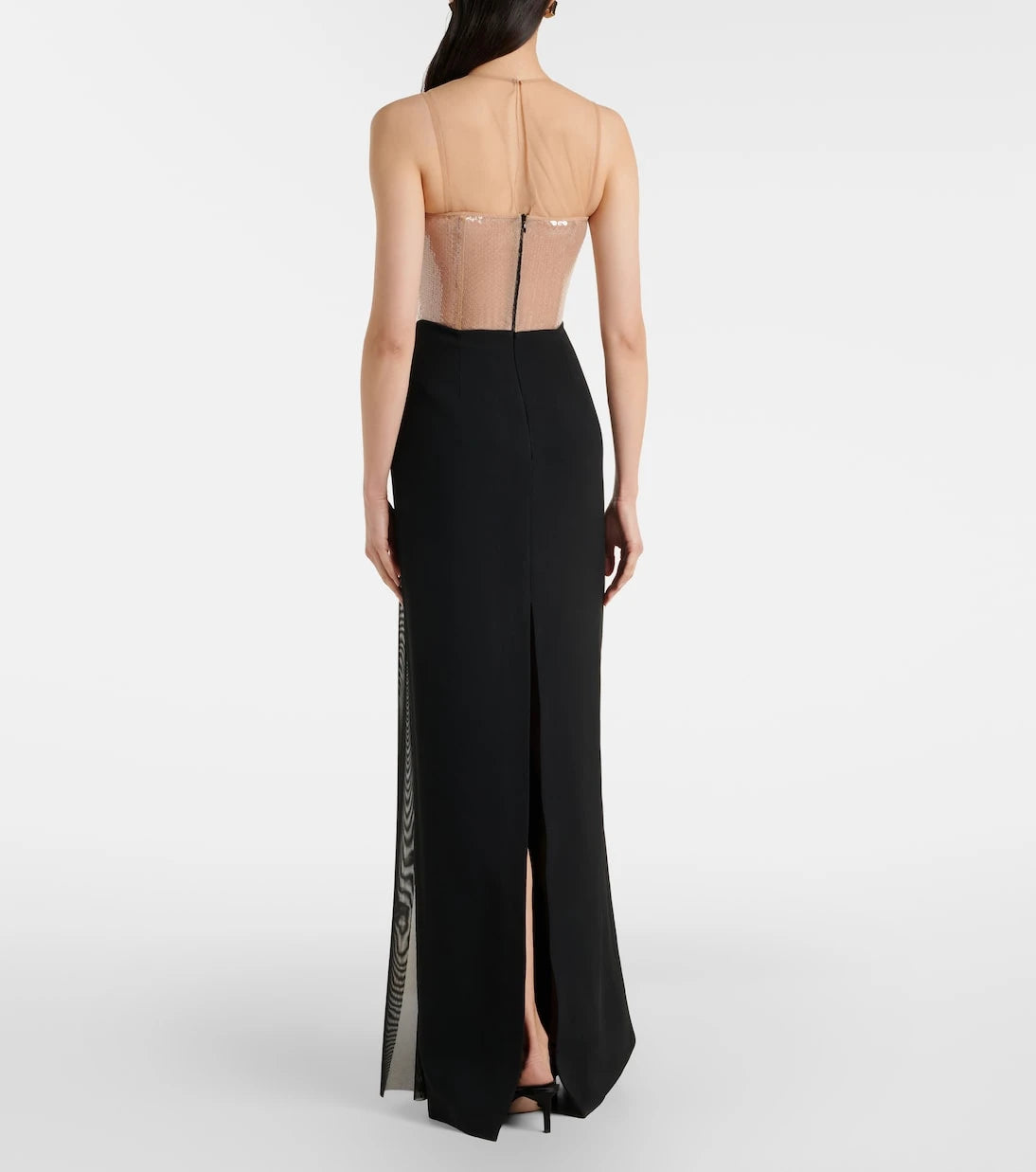 David Koma - Sequined paneled bustier gown