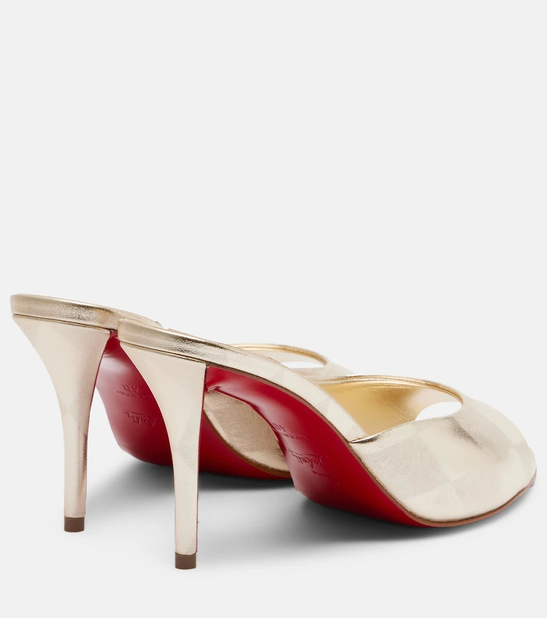Christian Louboutin - Miss Z metallic leather mules