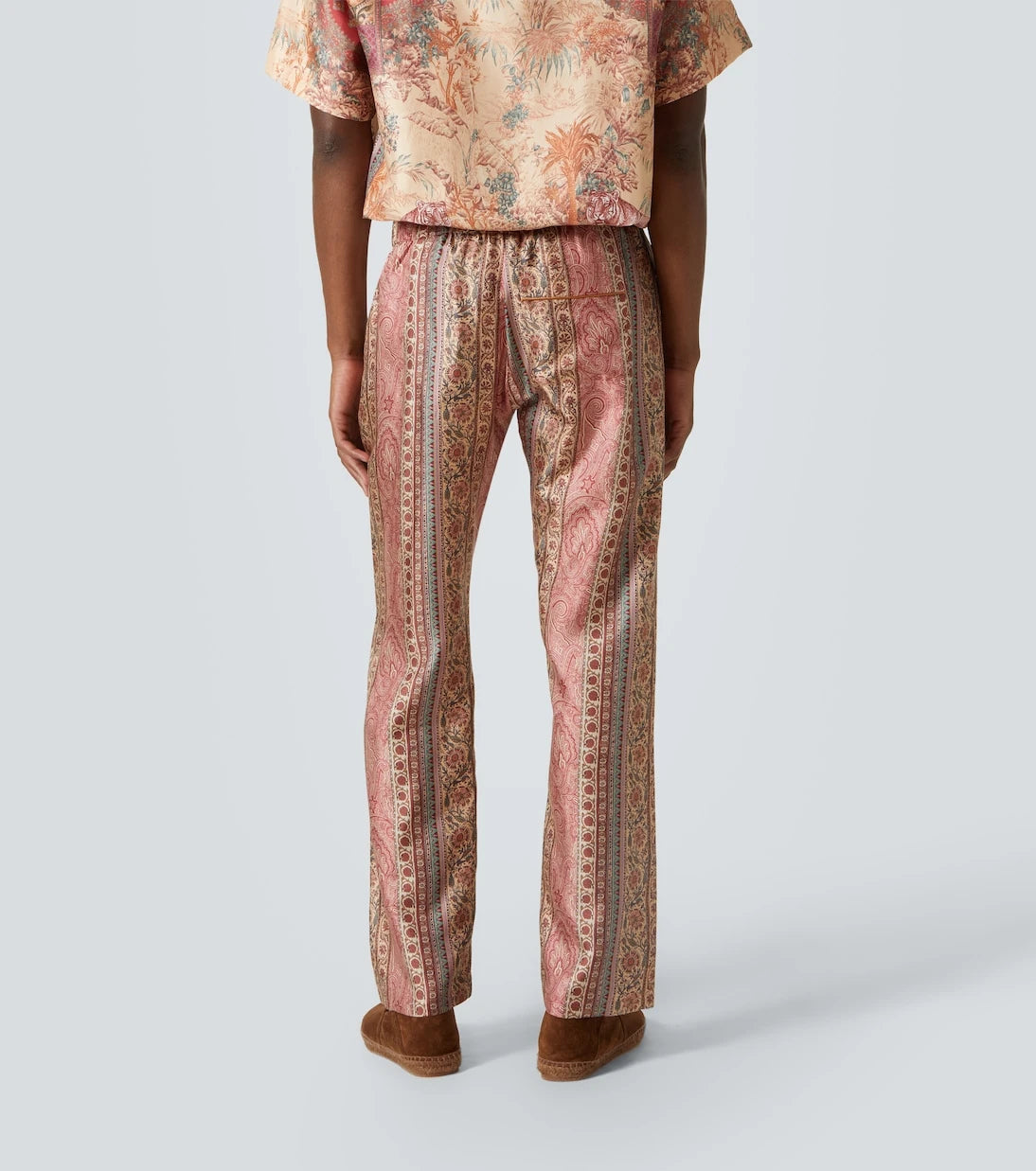 Etro - بنطلون حرير بقصة مستقيمة بطبعة البيزلي