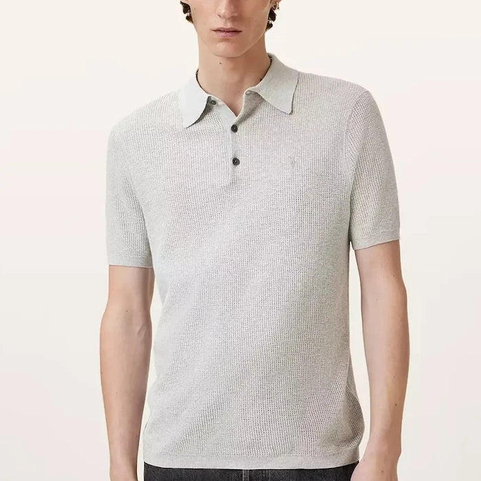 Памучна тениска с яка AllSaints AUBREY SS
