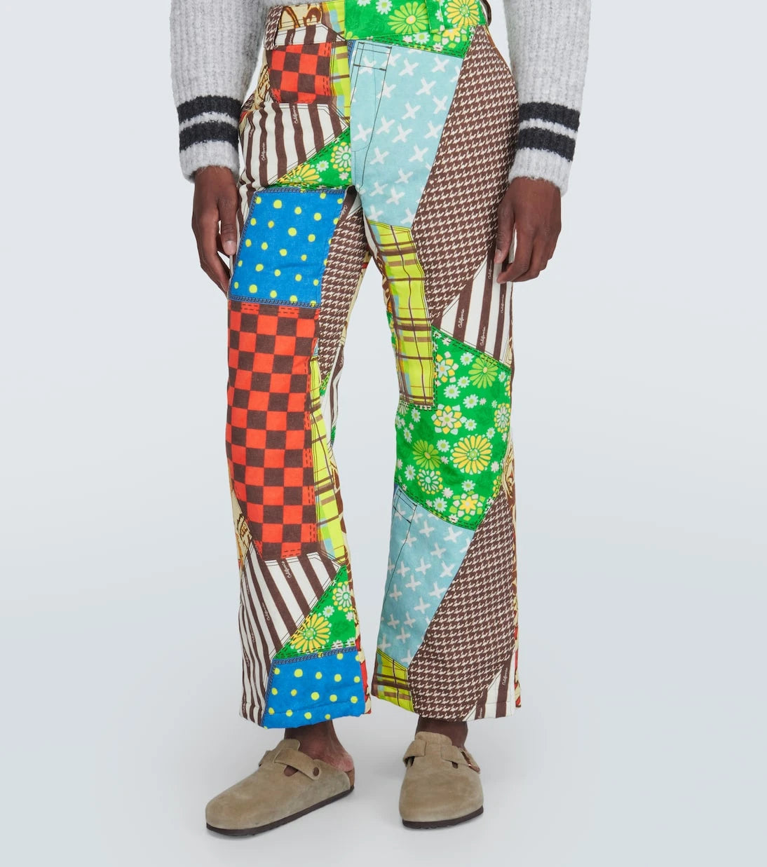 ERL - Printed cotton-blend flared pants