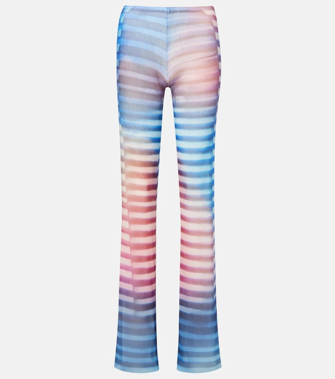 Jean Paul Gaultier - Printed striped mesh flared pants