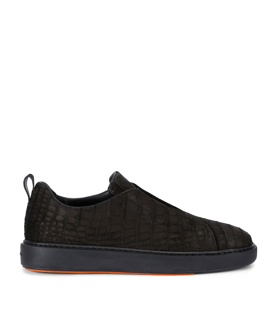 Crocodile Leather Clean Icon Sneakers
