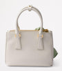 Prada White Mini Leather Galleria Top-Handle Bag