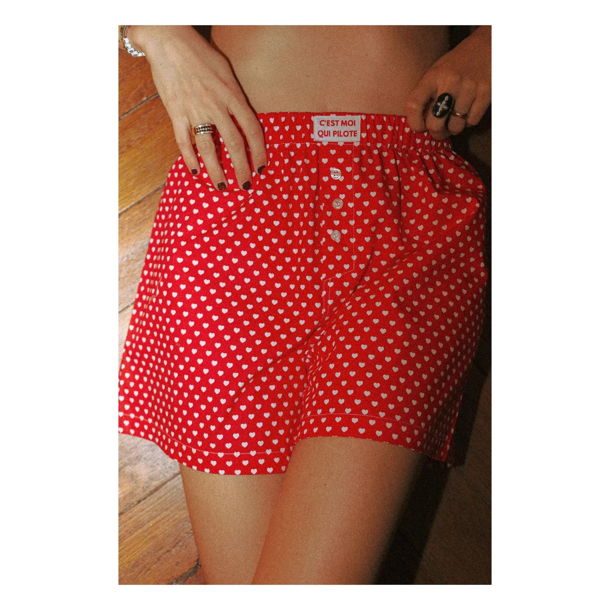 C'est moi qui pilote - Hearts underpants  | Red