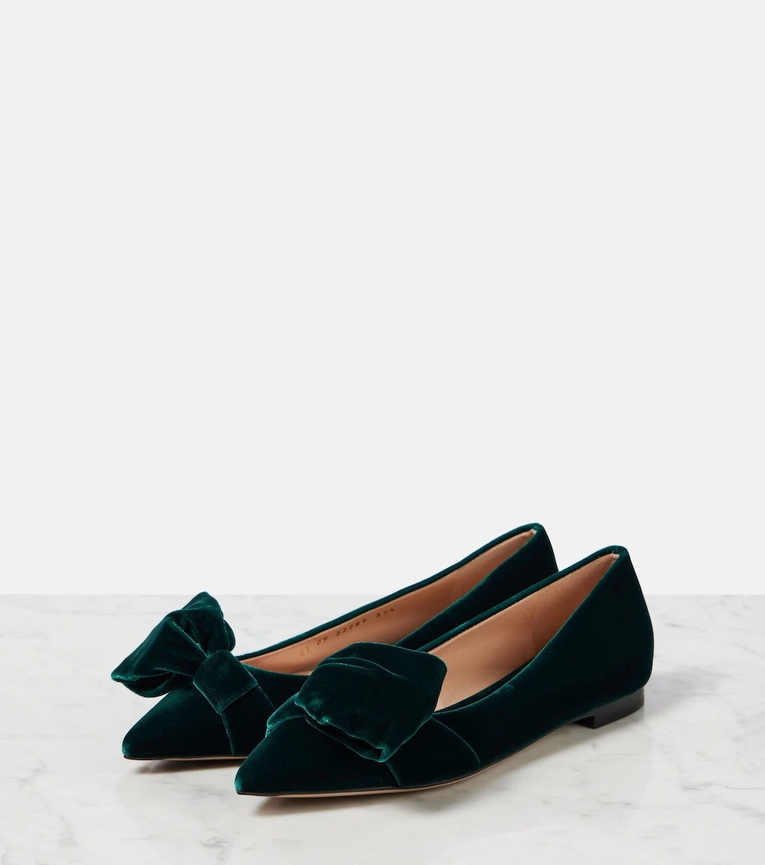 Gianvito Rossi - Bow-detail velvet ballet flats