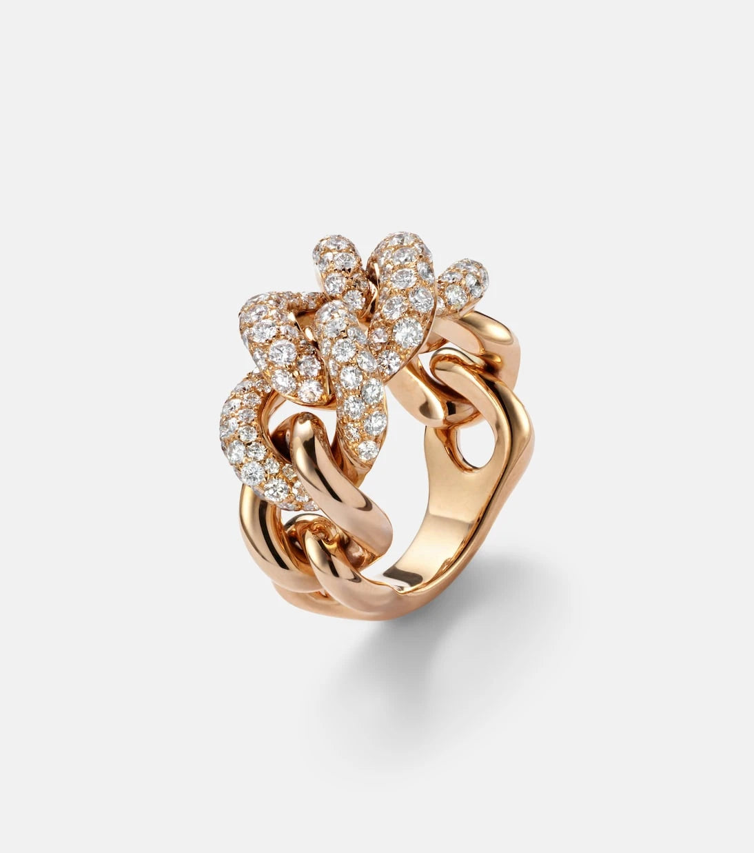 Pomellato - Catene 18kt rose gold ring with white diamonds