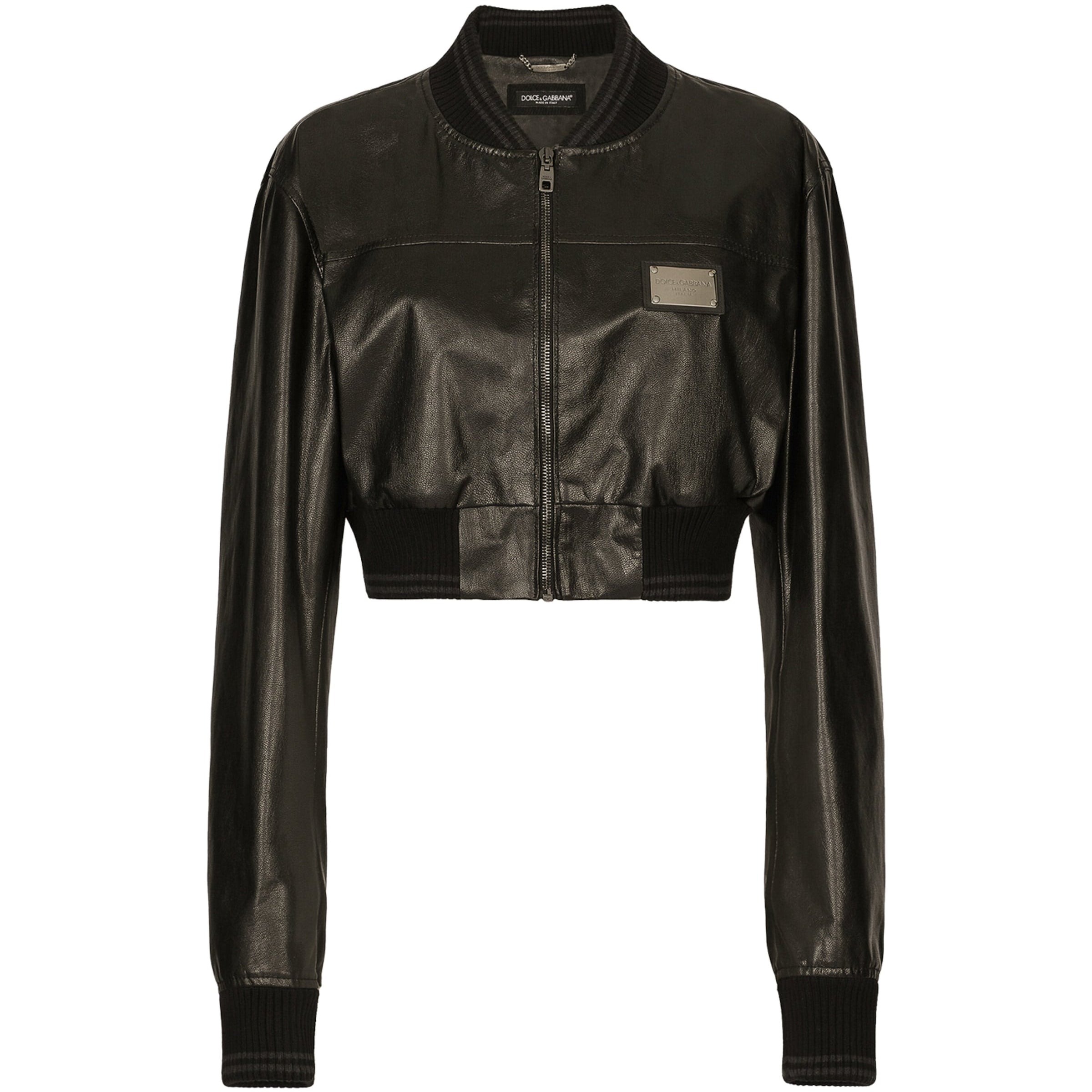 Multi Leather Cropped Jacket