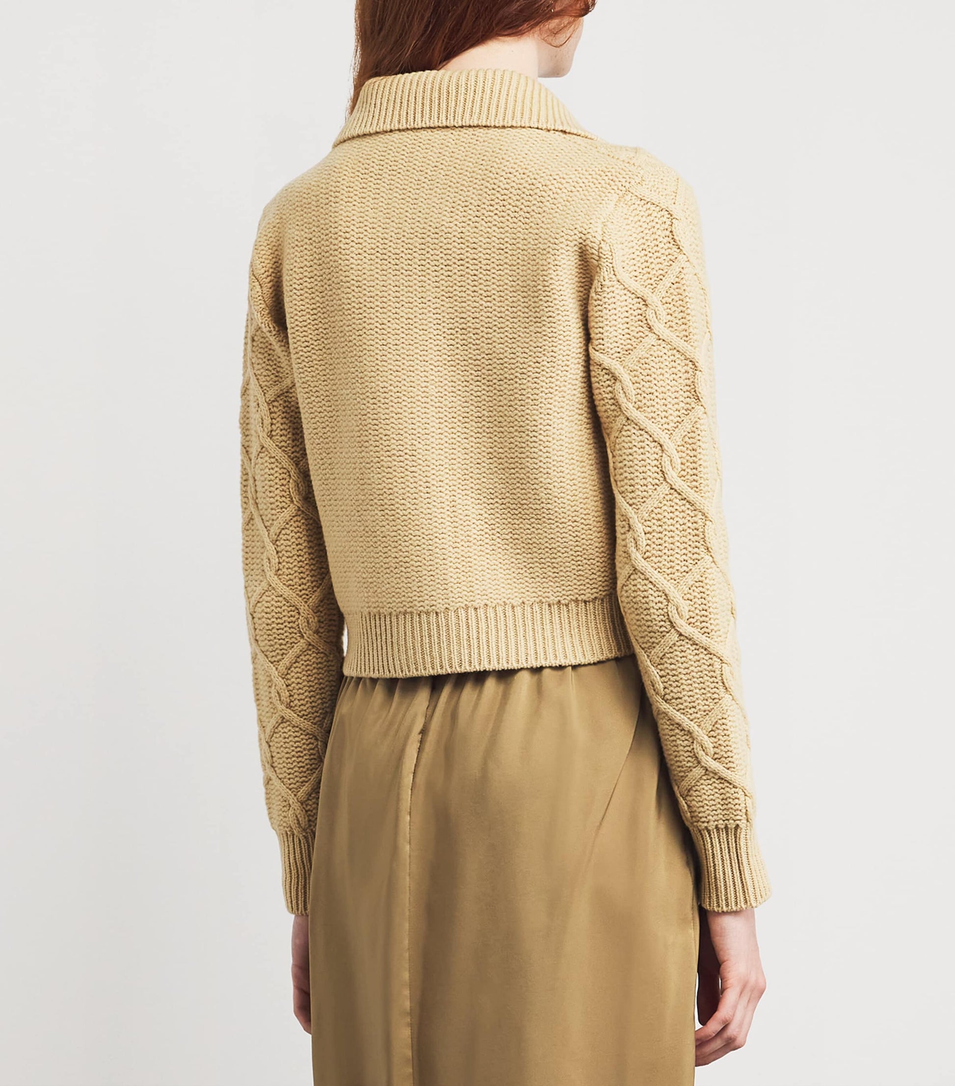 Yellow Wool-Cashmere Embroidered Cardigan