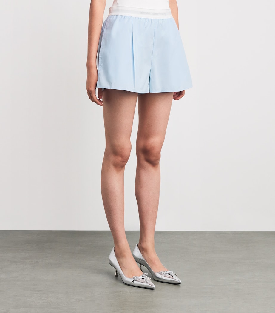Alexander Wang Blue Cotton Logo Shorts