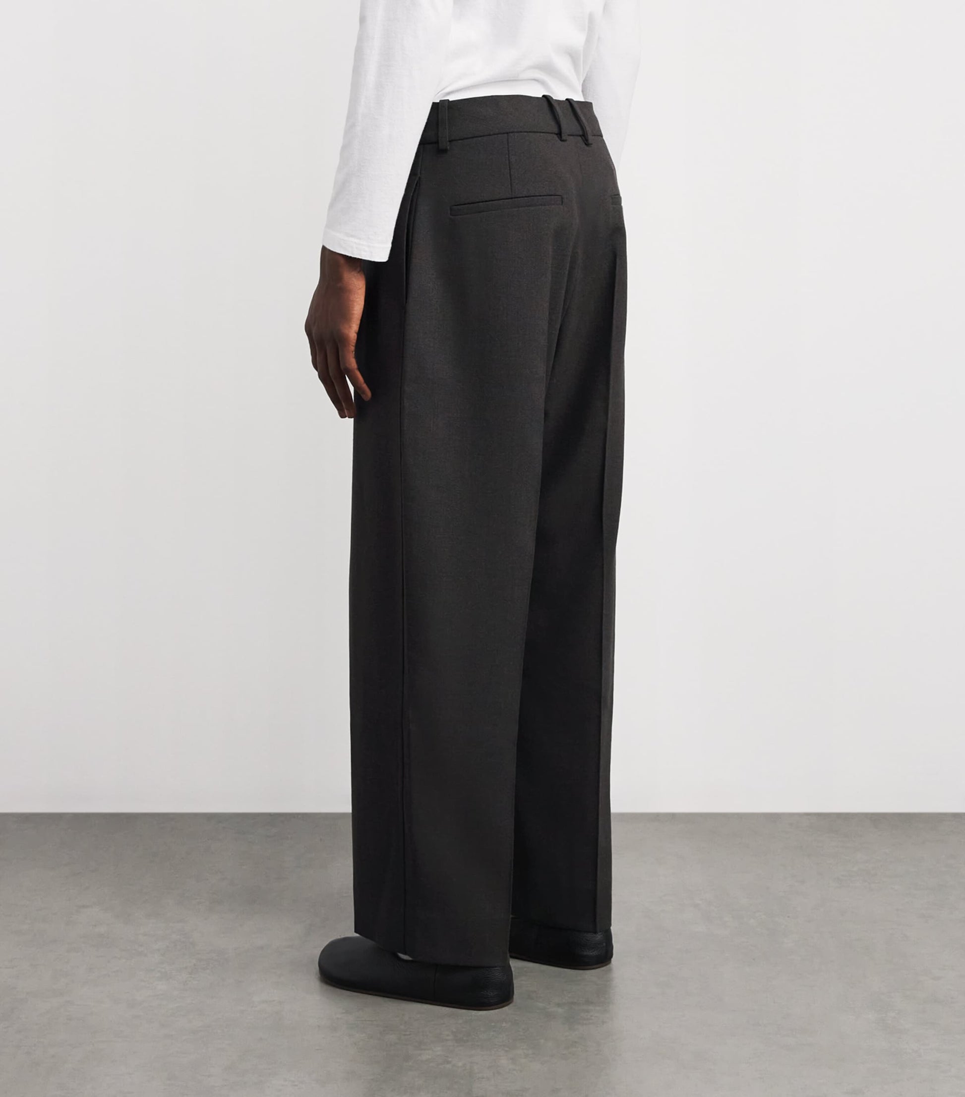 Wool-Blend Ester Straight Trousers