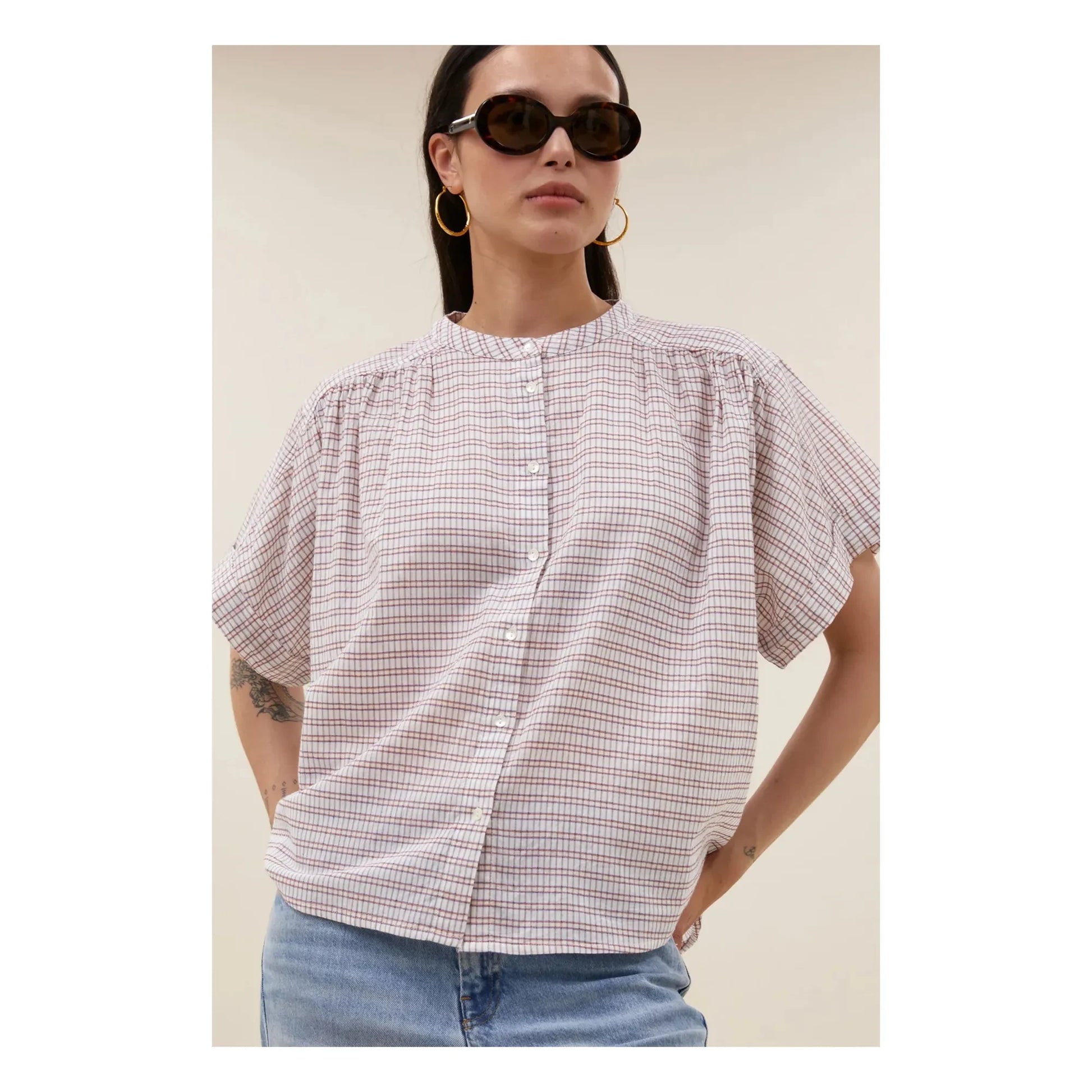 By Bar - Alex organic cotton blouse | Cream