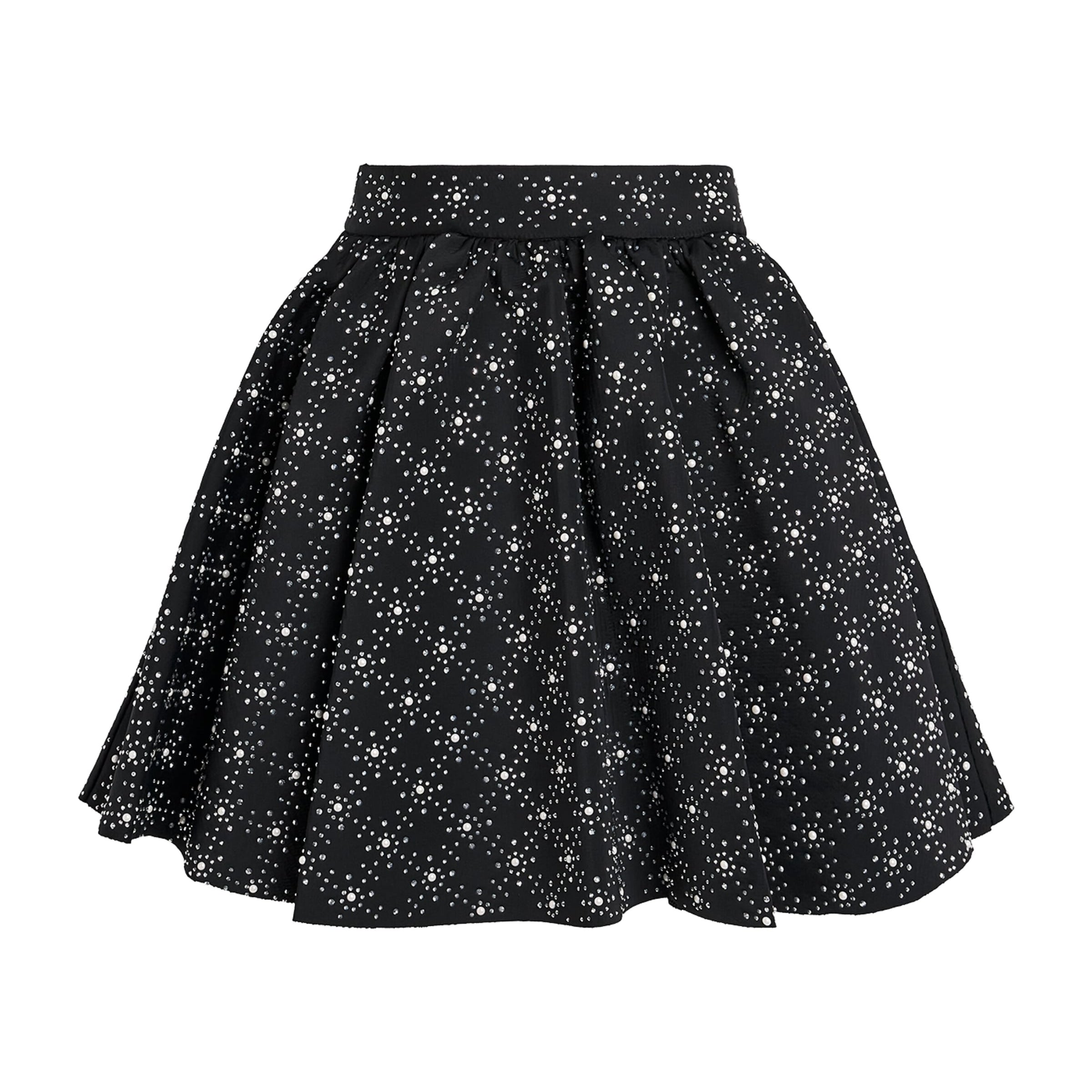 Maje Black Embellished Mini Skater Skirt