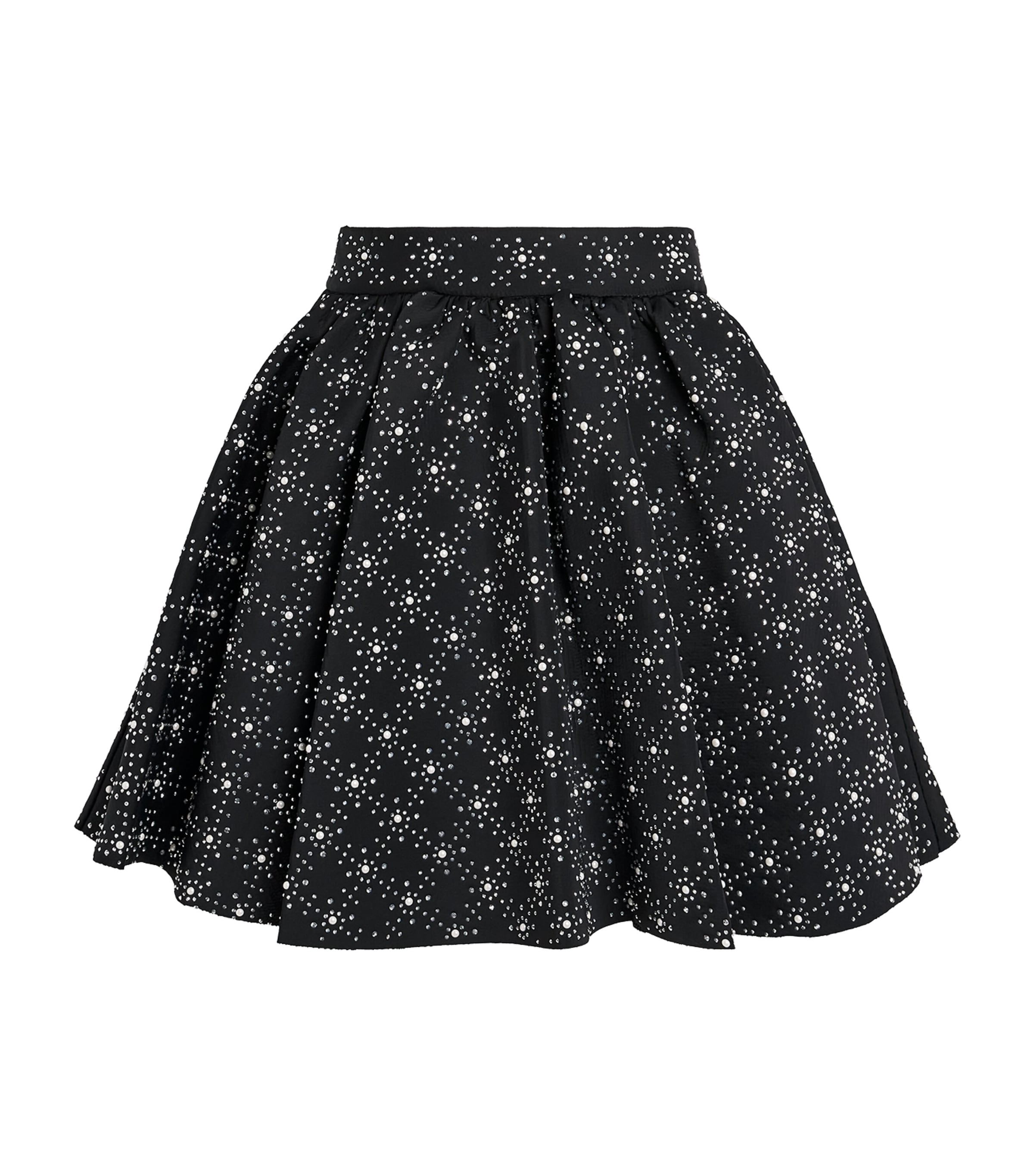 Maje Black Embellished Mini Skater Skirt